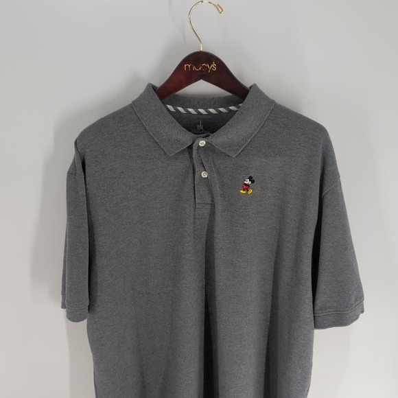 Disney Parks Short Sleeve Mickey Mouse Logo Pullover‎ Polo Shirt Gray Size XL - Picture 2 of 8